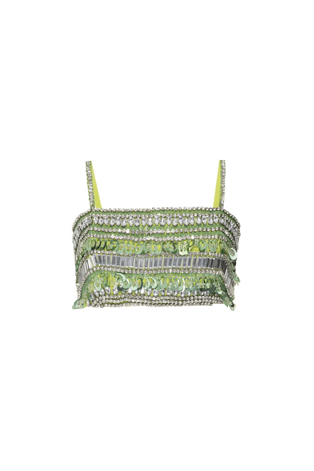 TOP CROPPED BORDADO CREPE JOYFUL VERDE