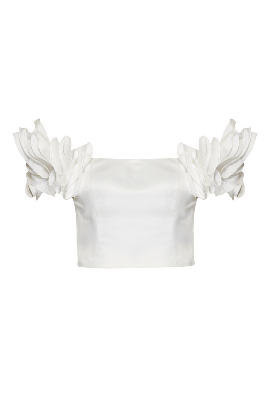 TOP CROPPED OMBRO A OMBRO SERENITY OFF WHITE