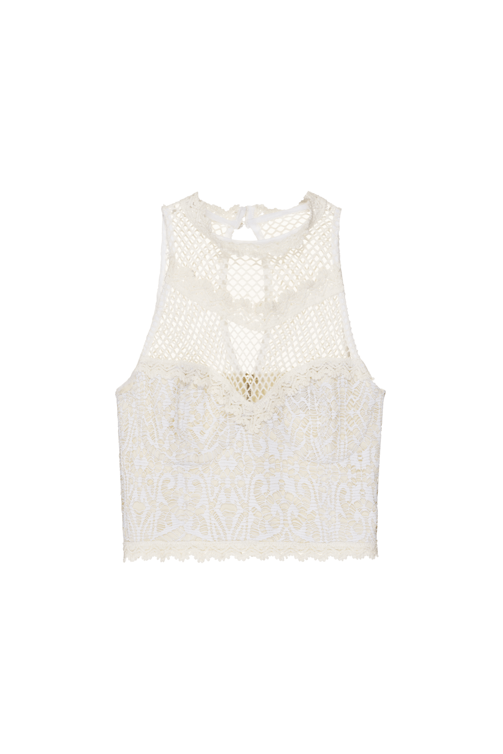 TOP FRENTE ÚNICA ENTREMEIOS TELA LUREX FLASH OFF WHITE