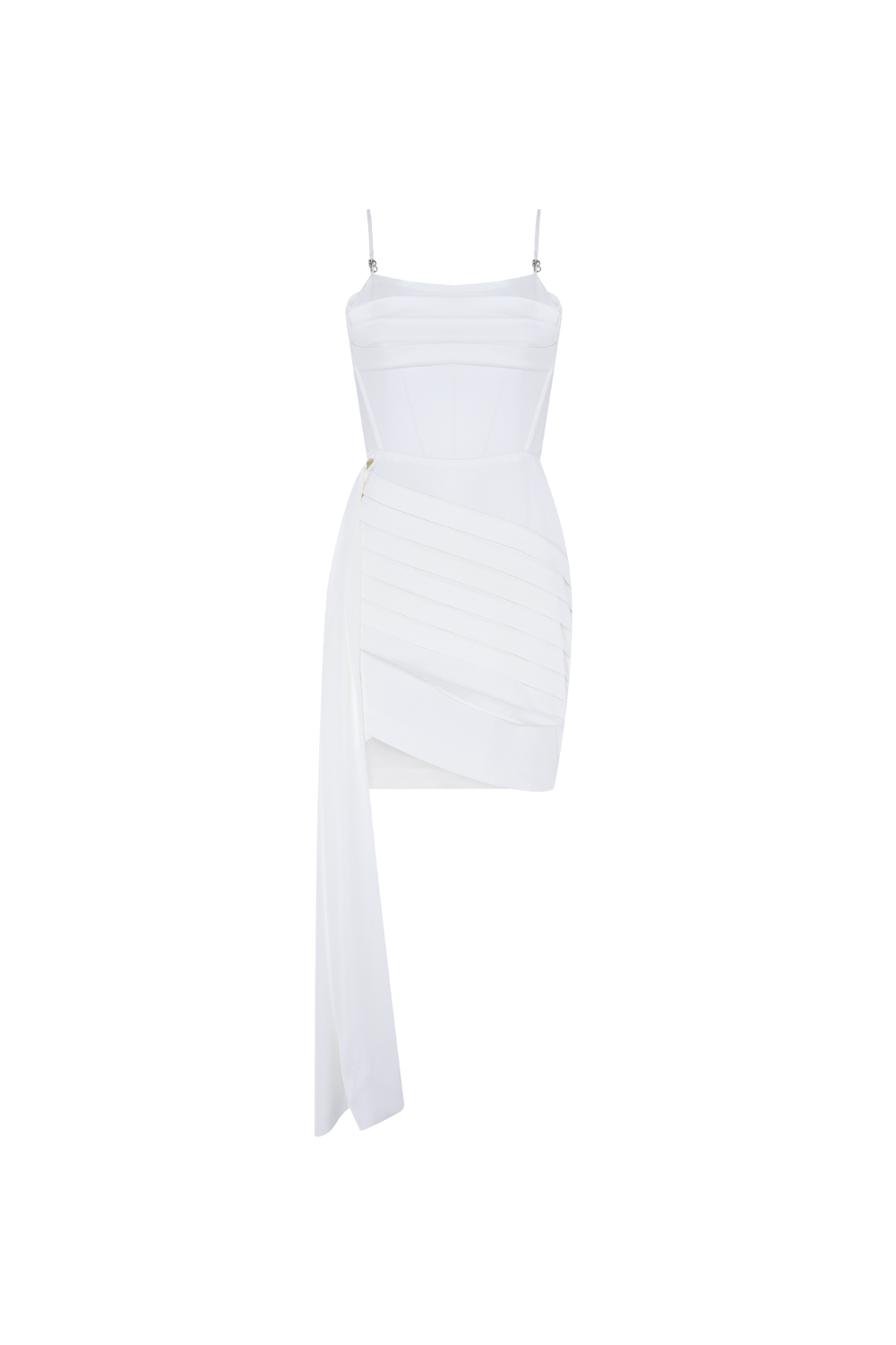 VESTIDO CURTO FAIXA CETIM OLD GLAM OFF WHITE