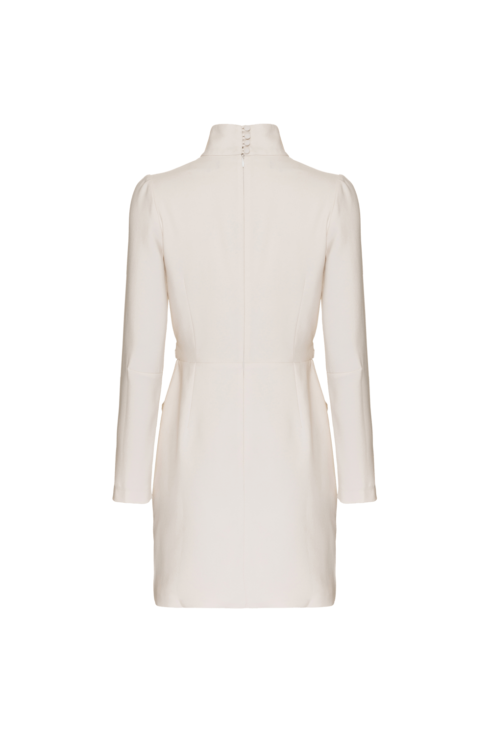 VESTIDO CURTO TRANSPASSADO CREPE DESIRE OFF WHITE