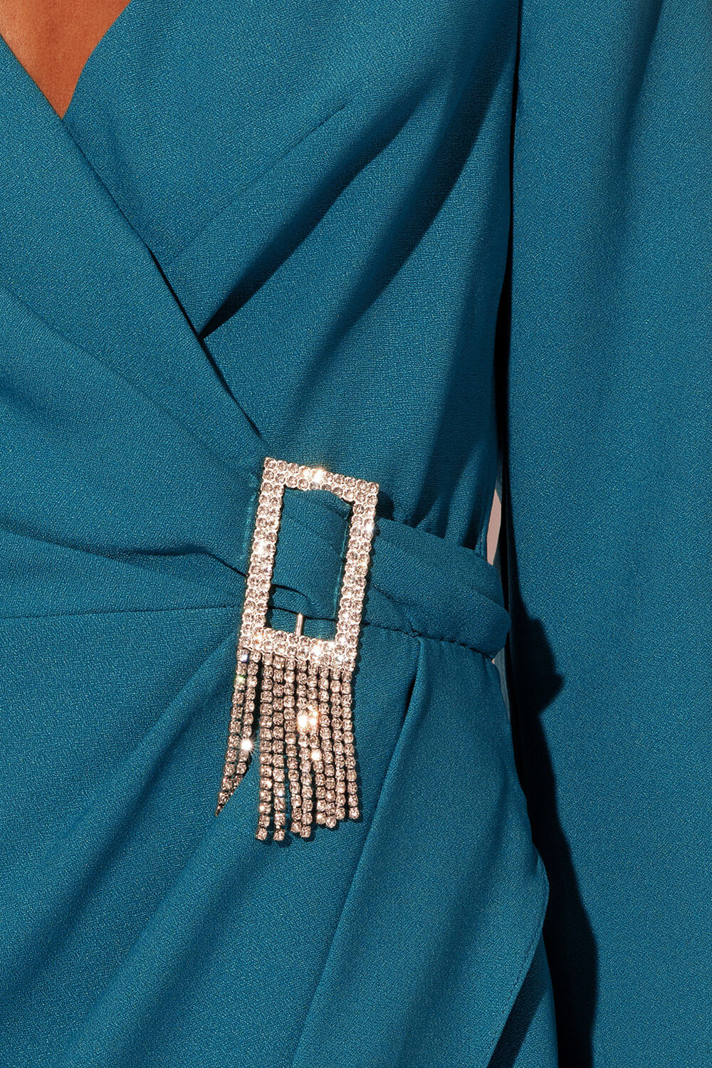 VESTIDO CURTO TRANSPASSADO CREPE DESIRE VERDE