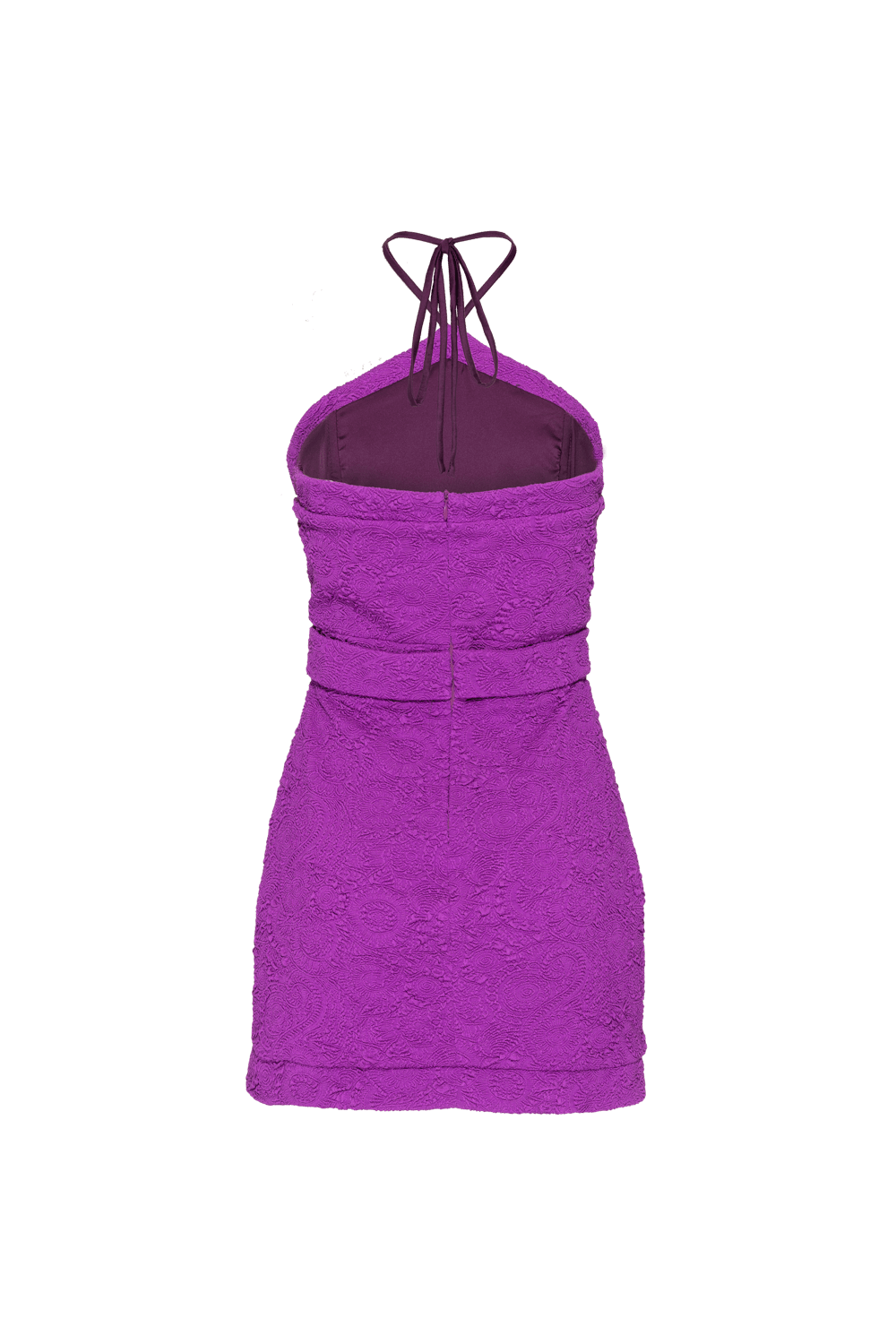 VESTIDO CURTO FRENTE ÚNICA JACQUARD NOSTALGIC MEMORIES ROXO