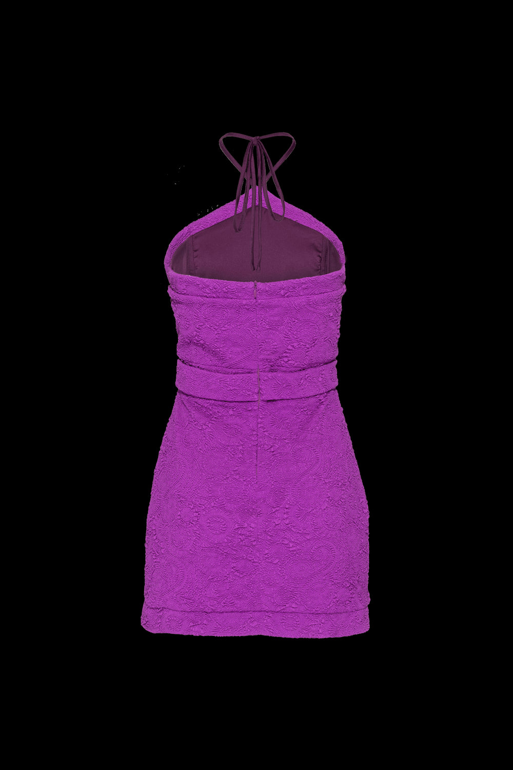 VESTIDO CURTO FRENTE ÚNICA JACQUARD NOSTALGIC MEMORIES ROXO