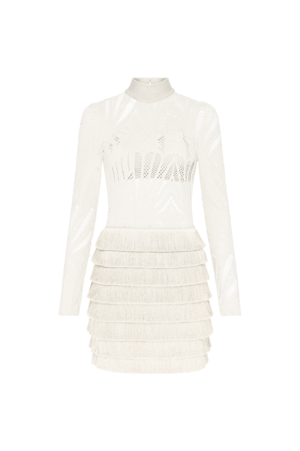 VESTIDO CURTO MANGAS TELA GEMINI SHELL OFF WHITE