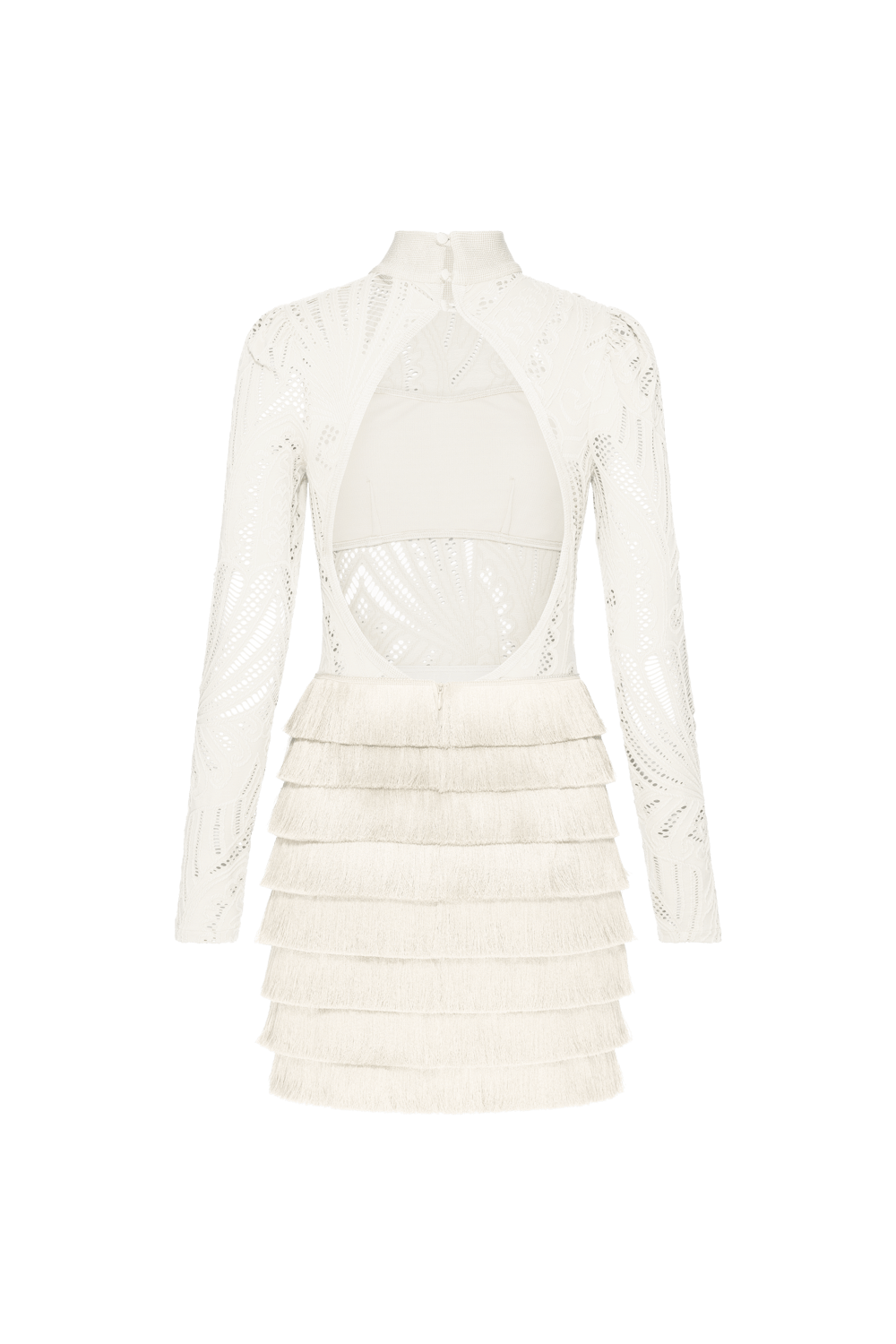 VESTIDO CURTO MANGAS TELA GEMINI SHELL OFF WHITE