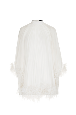 VESTIDO CURTO PLUMAS SILKY SERENITY OFF WHITE