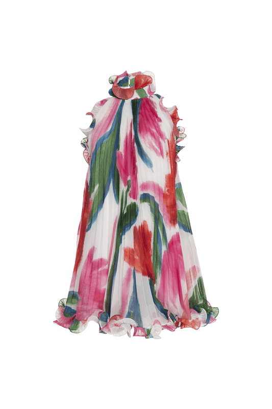 VESTIDO CURTO FRENTE ÚNICA CHIFFON ALEGRETTO OFF WHITE
