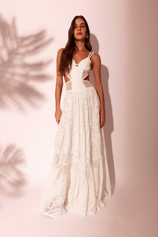 VESTIDO LONGO TELA LIGHT MODERN OFF WHITE