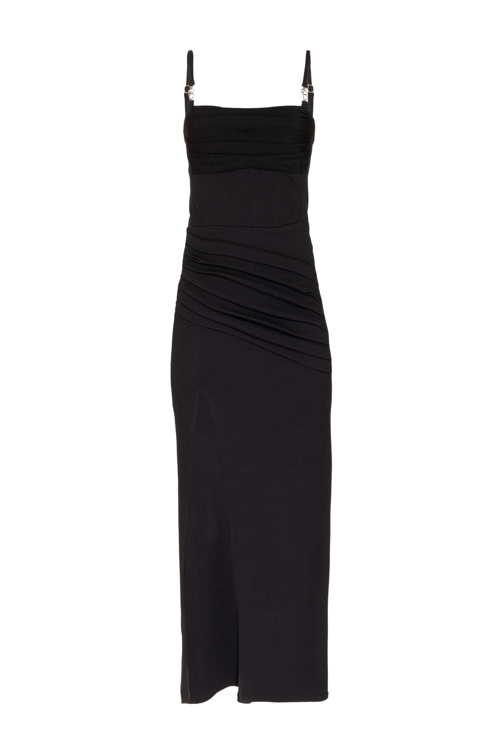 VESTIDO LONGO PREGAS MALHA STARRY PRETO