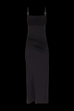 VESTIDO LONGO PREGAS MALHA STARRY PRETO