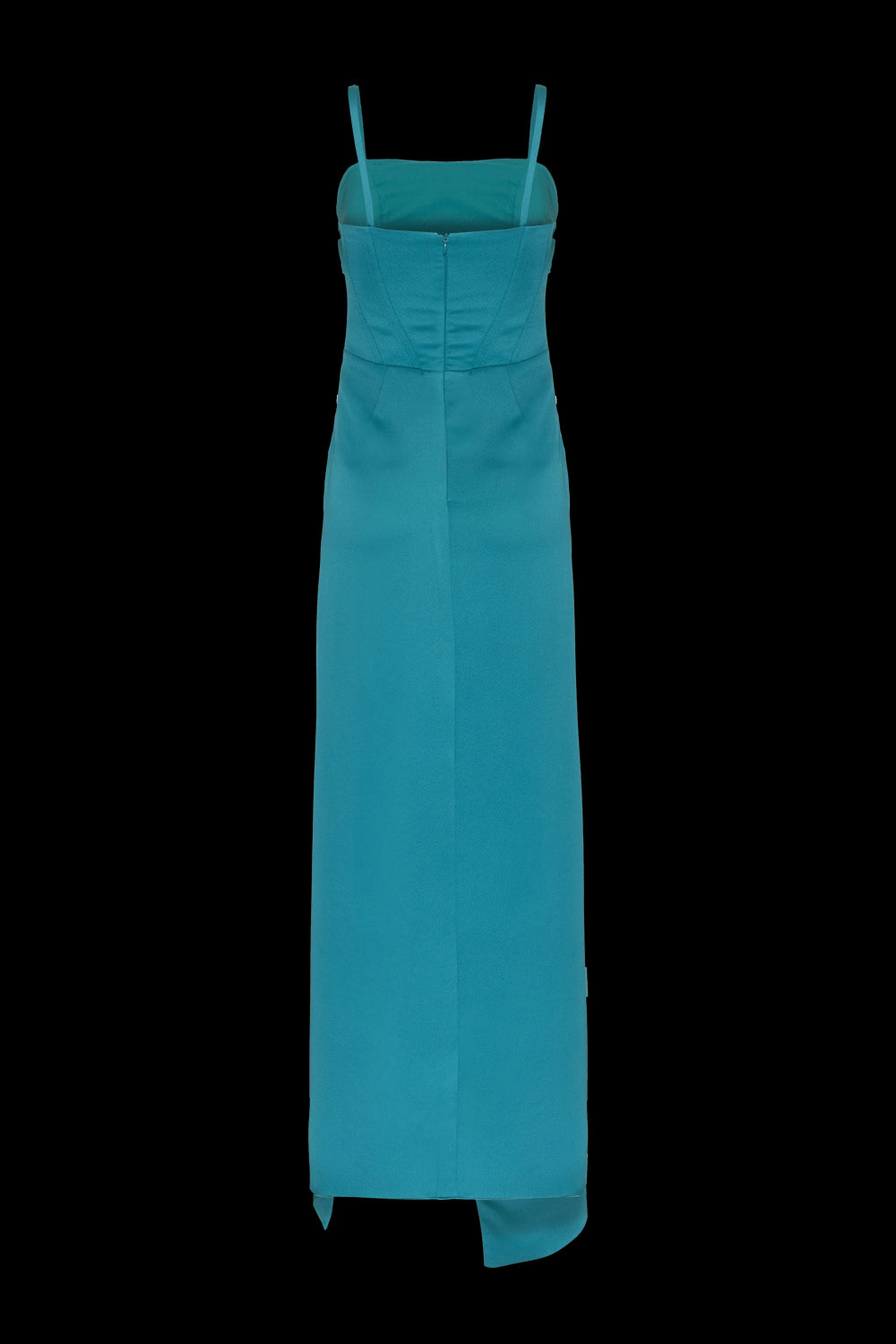 VESTIDO LONGO FENDA CREPE DESIRE VERDE