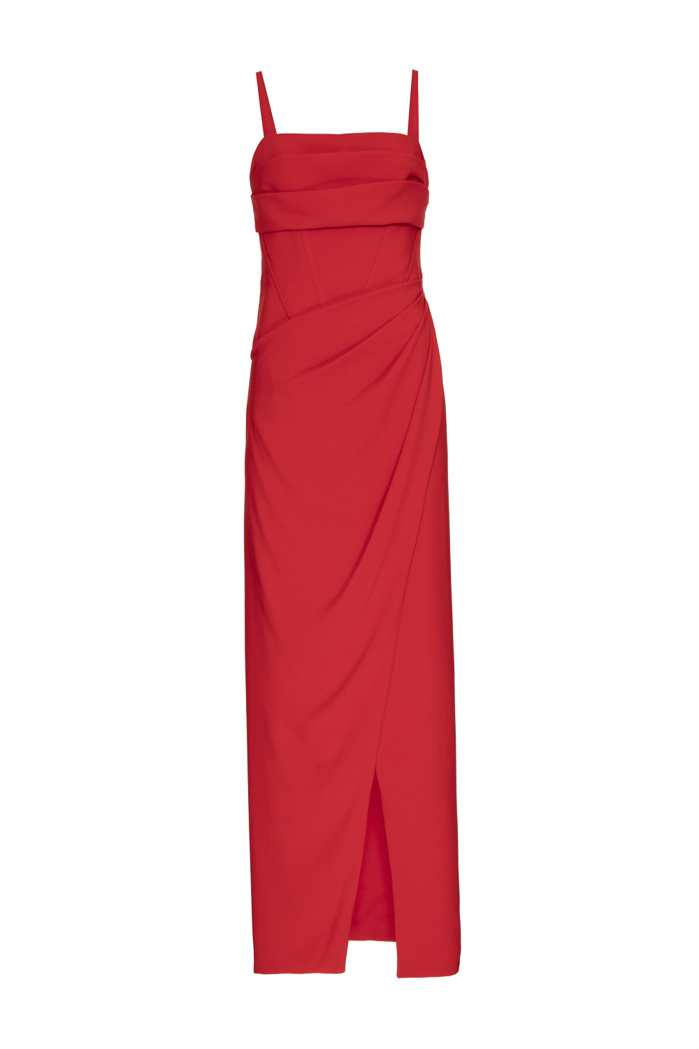 VESTIDO LONGO FENDA CREPE DESIRE VERMELHO
