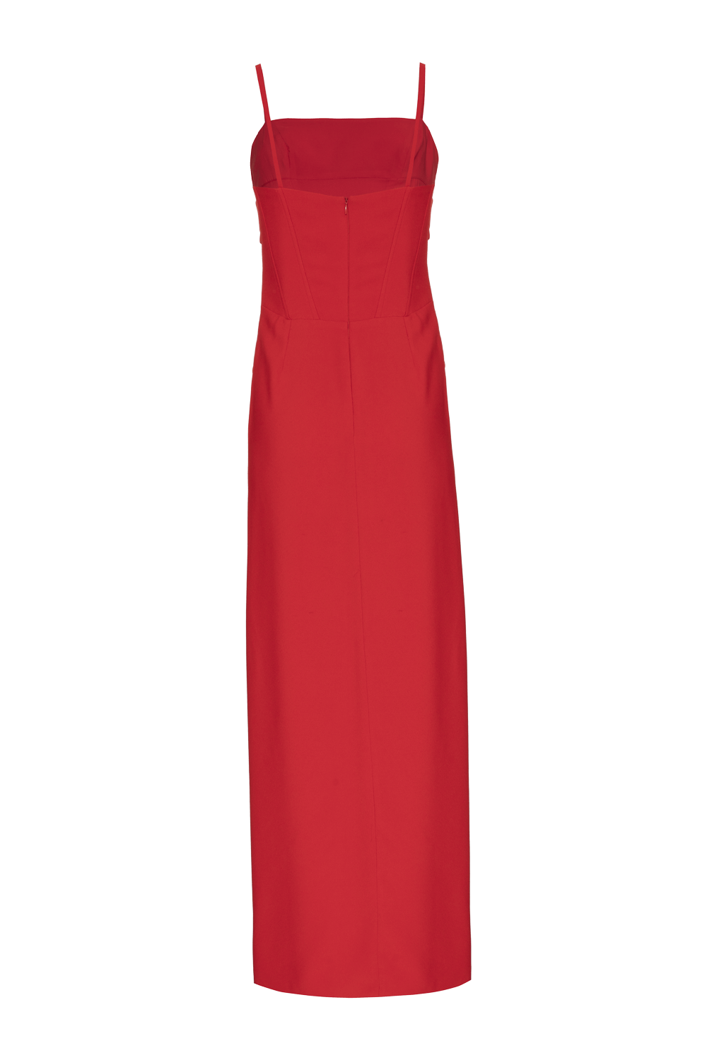 VESTIDO LONGO FENDA CREPE DESIRE VERMELHO
