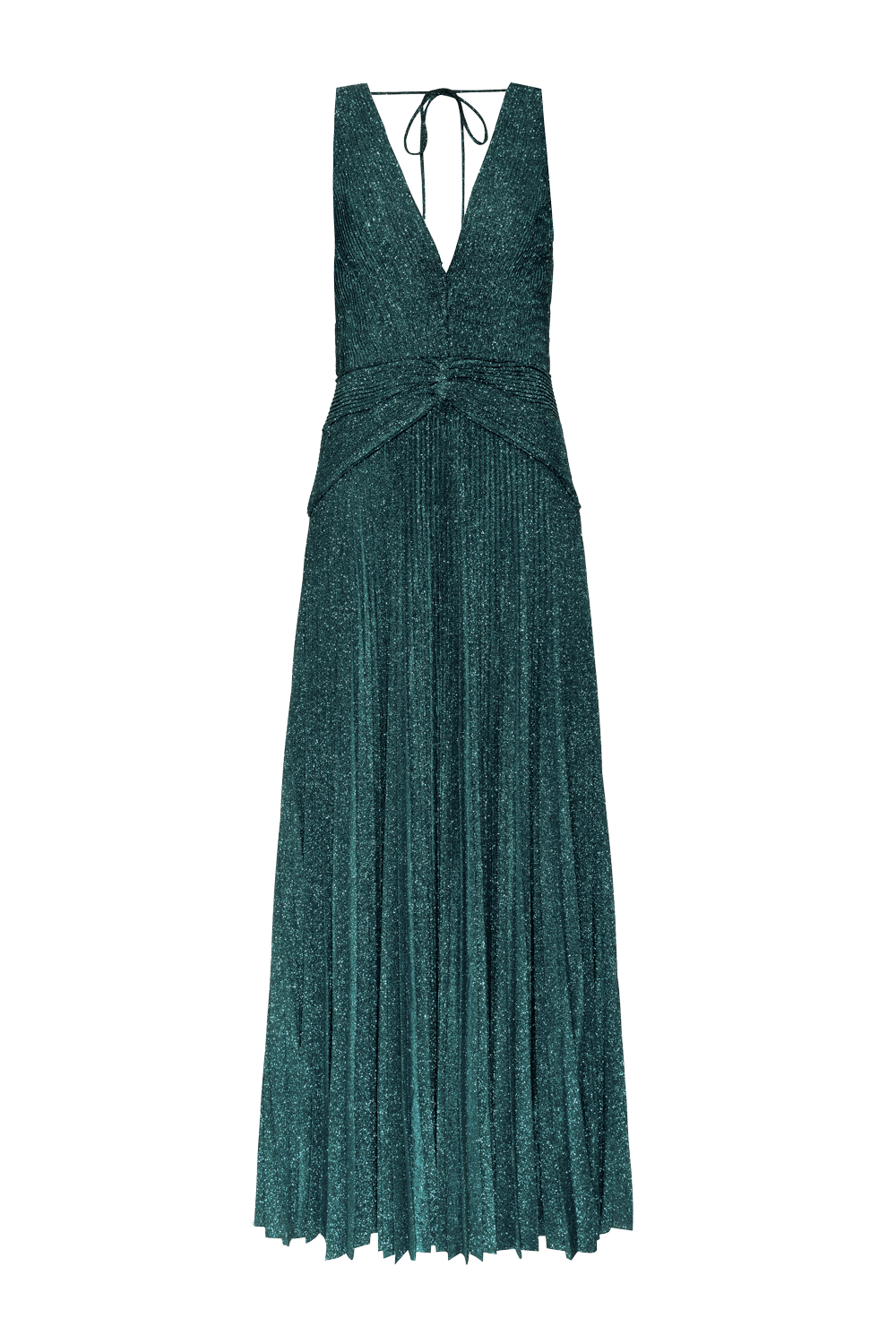 VESTIDO LONGO DRAPEADO MALHA PRETTY SHINE VERDE