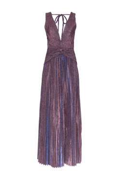 VESTIDO LONGO DRAPEADO MALHA PRETTY SHINE ROXO