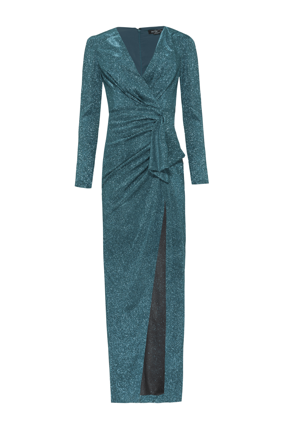 VESTIDO LONGO MANGAS MALHA PRETTY SHINE VERDE