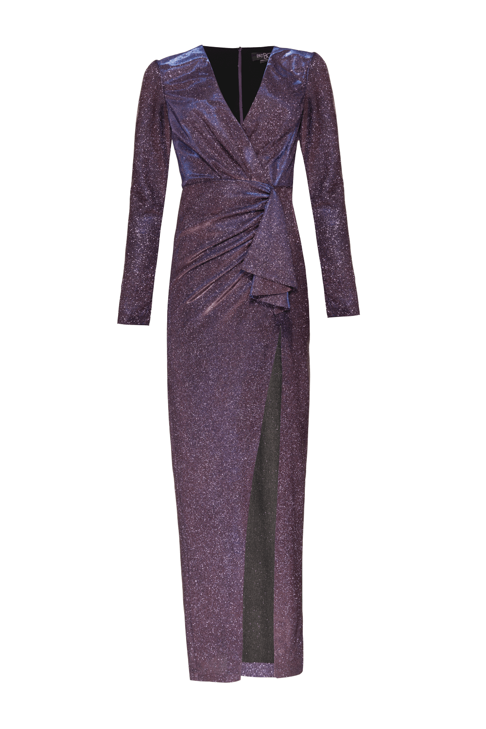 VESTIDO LONGO MANGAS MALHA PRETTY SHINE ROXO