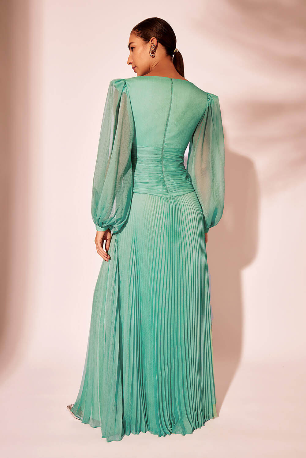 VESTIDO LONGO FIVELA SILKY RESORT VERDE MENTA