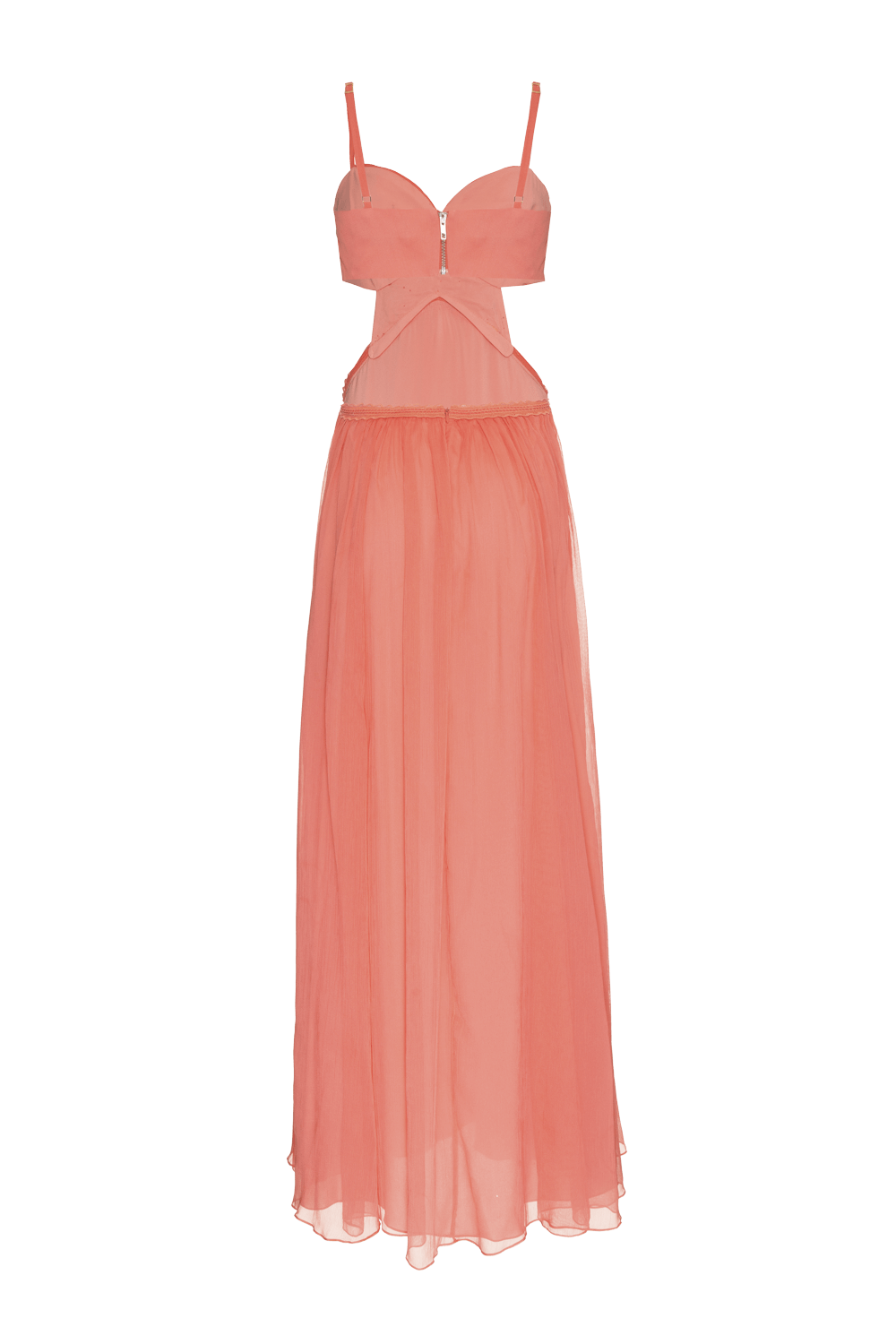 VESTIDO LONGO ENTREMEIOS SILKY RESORT PESSEGO