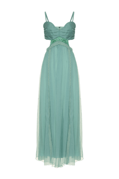 VESTIDO LONGO ENTREMEIOS SILKY RESORT VERDE