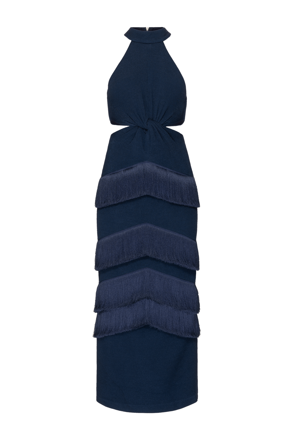 VESTIDO LONGO FENTE ÚNICA GEMINI ACQUA AZUL ESCURO