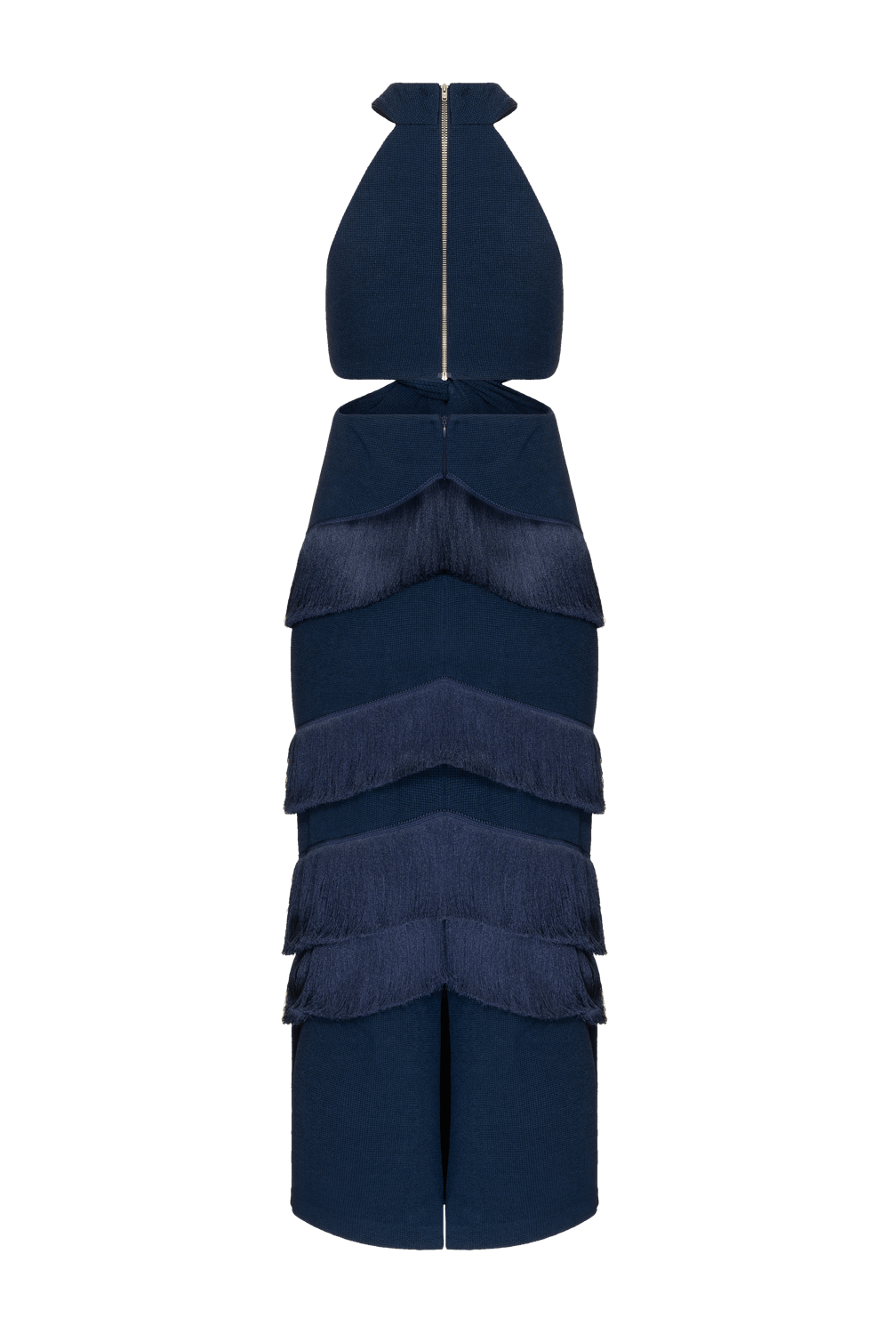 VESTIDO LONGO FENTE ÚNICA GEMINI ACQUA AZUL ESCURO