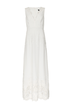 VESTIDO LONGO CHIFFON PEARL GLAM OFF WHITE