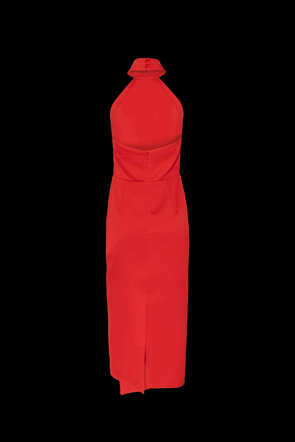 VESTIDO MÍDI PREGAS CREPE DESIRE VERMELHO