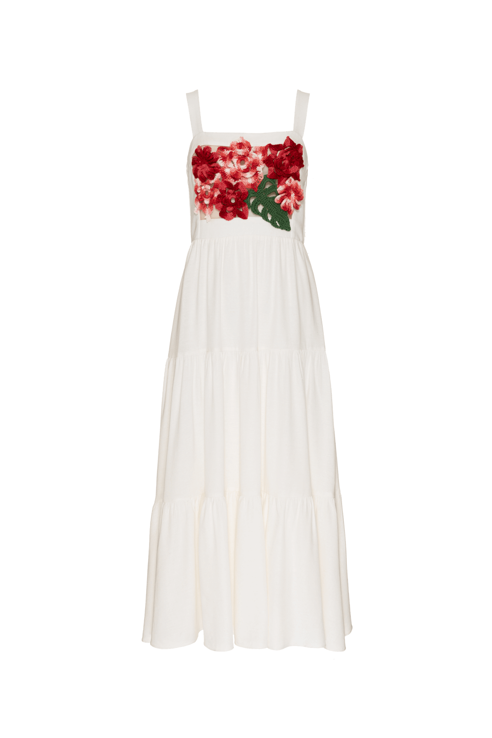 VESTIDO MÍDI BORDADO LINHO JOY OFF WHITE