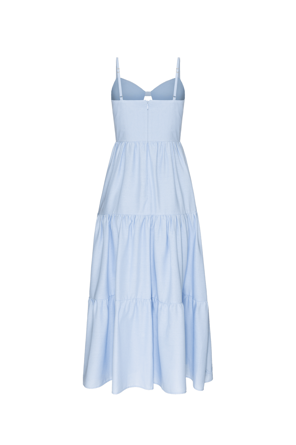 VESTIDO MÍDI RECORTES LINHO RICHELIEU URBAN AZUL