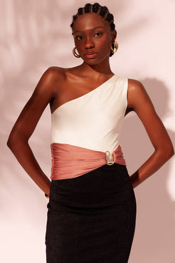 VESTIDO MÍDI OMBRO ÚNICO RESORT MYSTIQUE MULTICOR