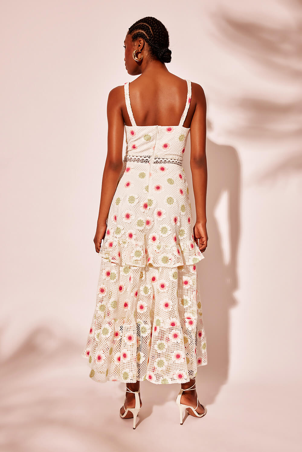VESTIDO MÍDI ENTREMEIO GUIPIR RELIEF OFF WHITE