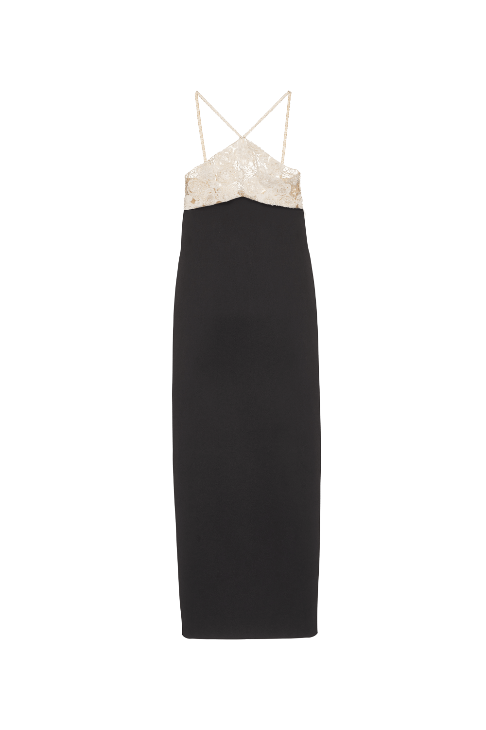 VESTIDO MÍDI FRENTE ÚNICA CREPE DUAL DREAM PRETO