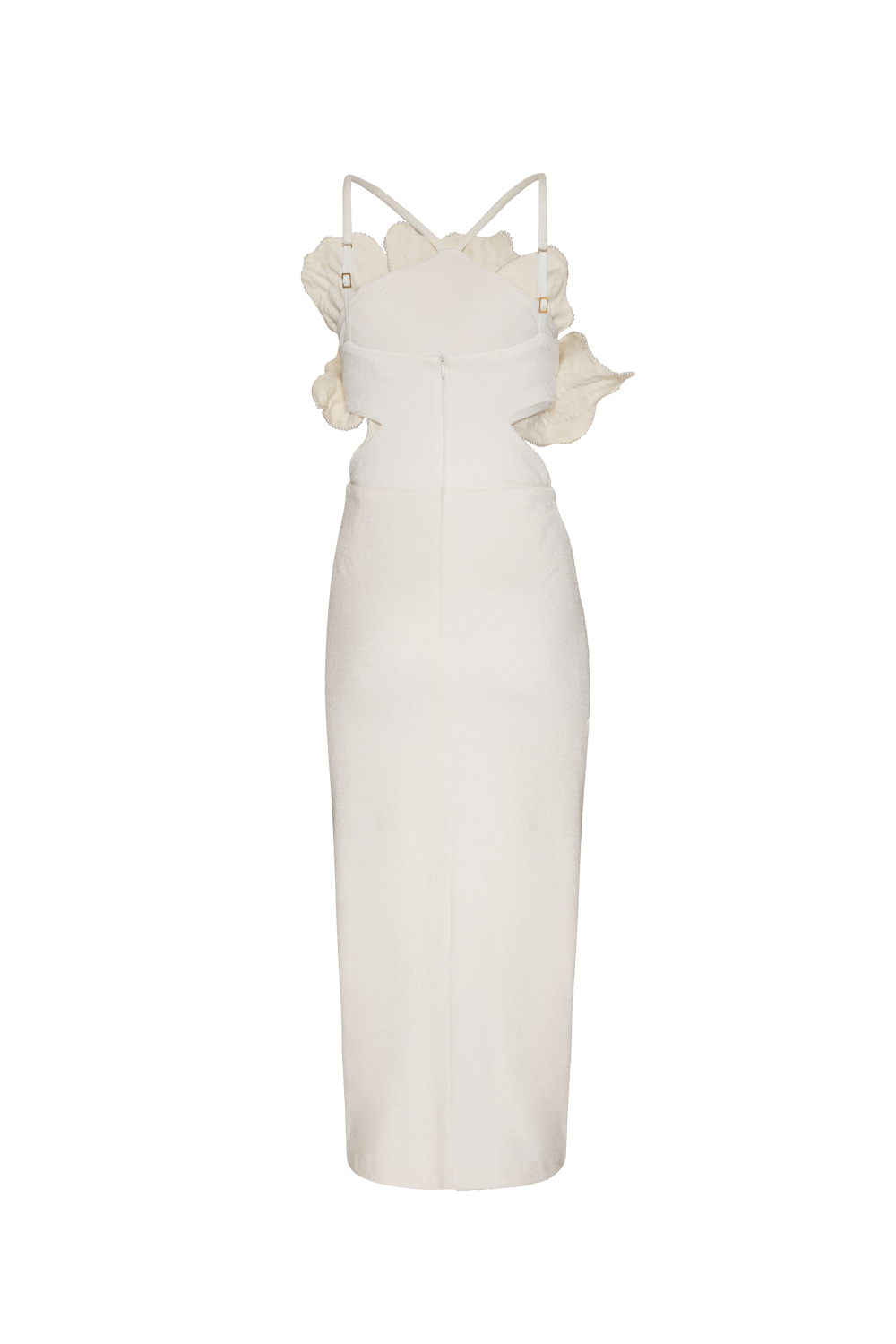 VESTIDO MÍDI RECORTES FLOWER SENSES OFF WHITE