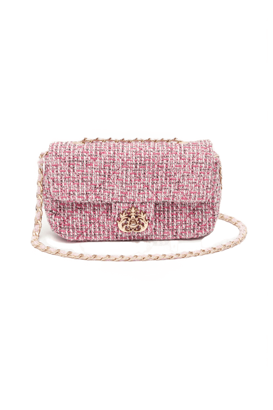 MINI BOLSA CORRENTES TWEED PINK GUM