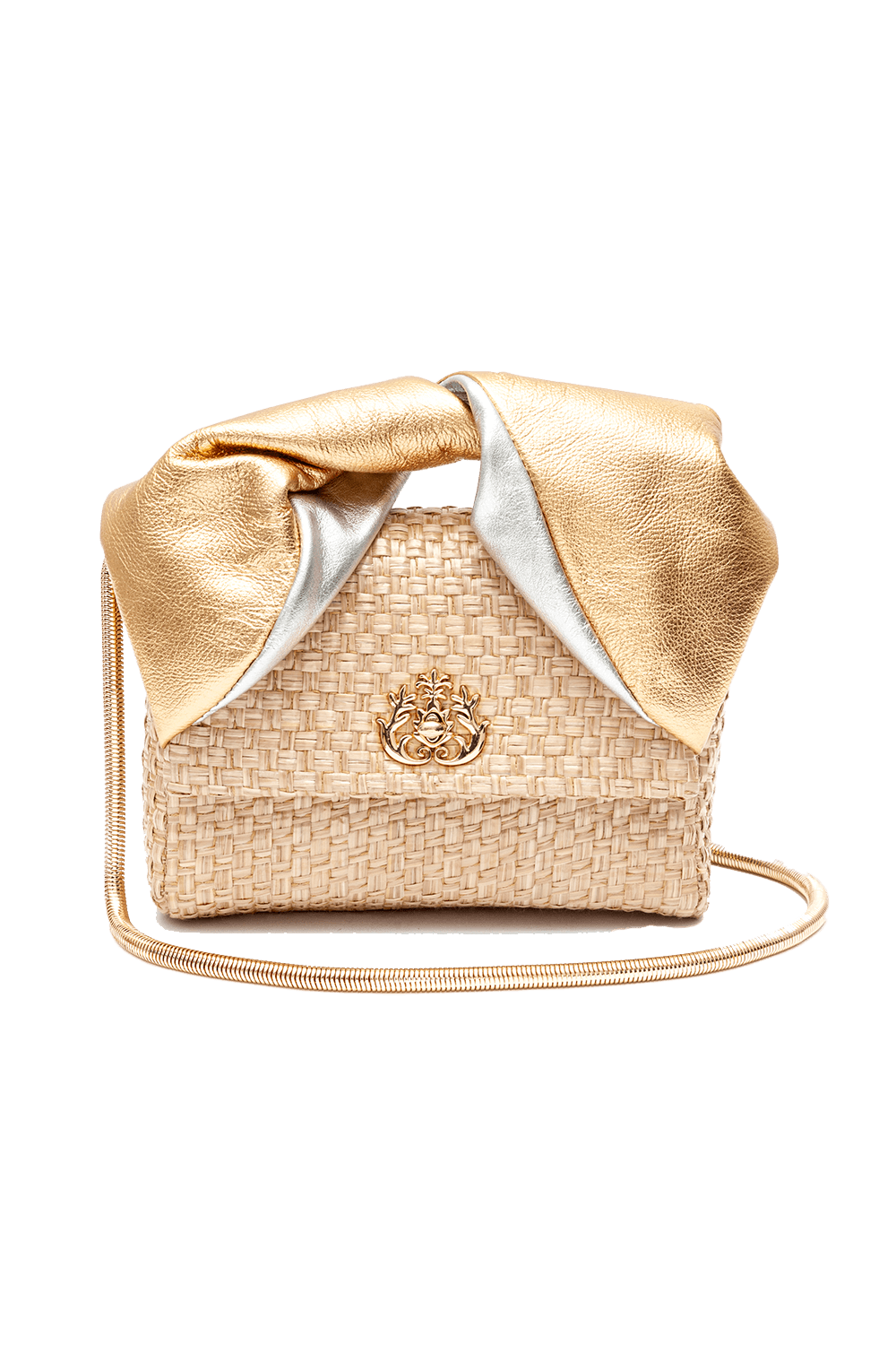MINI BOLSA MAYA PALHA E COURO NATURAL
