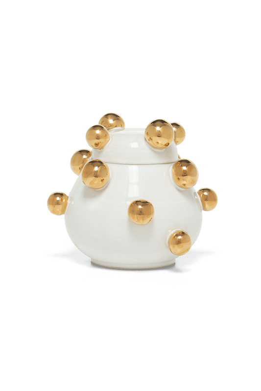 POTE BOLINHAS HANA BRANCO COM DOURADO