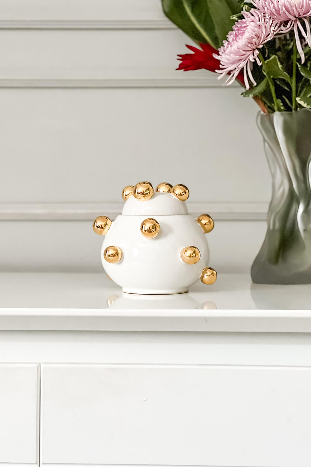 POTE BOLINHAS HANA BRANCO COM DOURADO