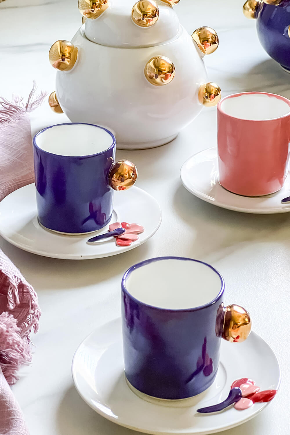 Xícara hana roxo/branco