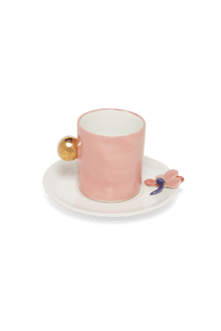 Xícara hana branco e rosa