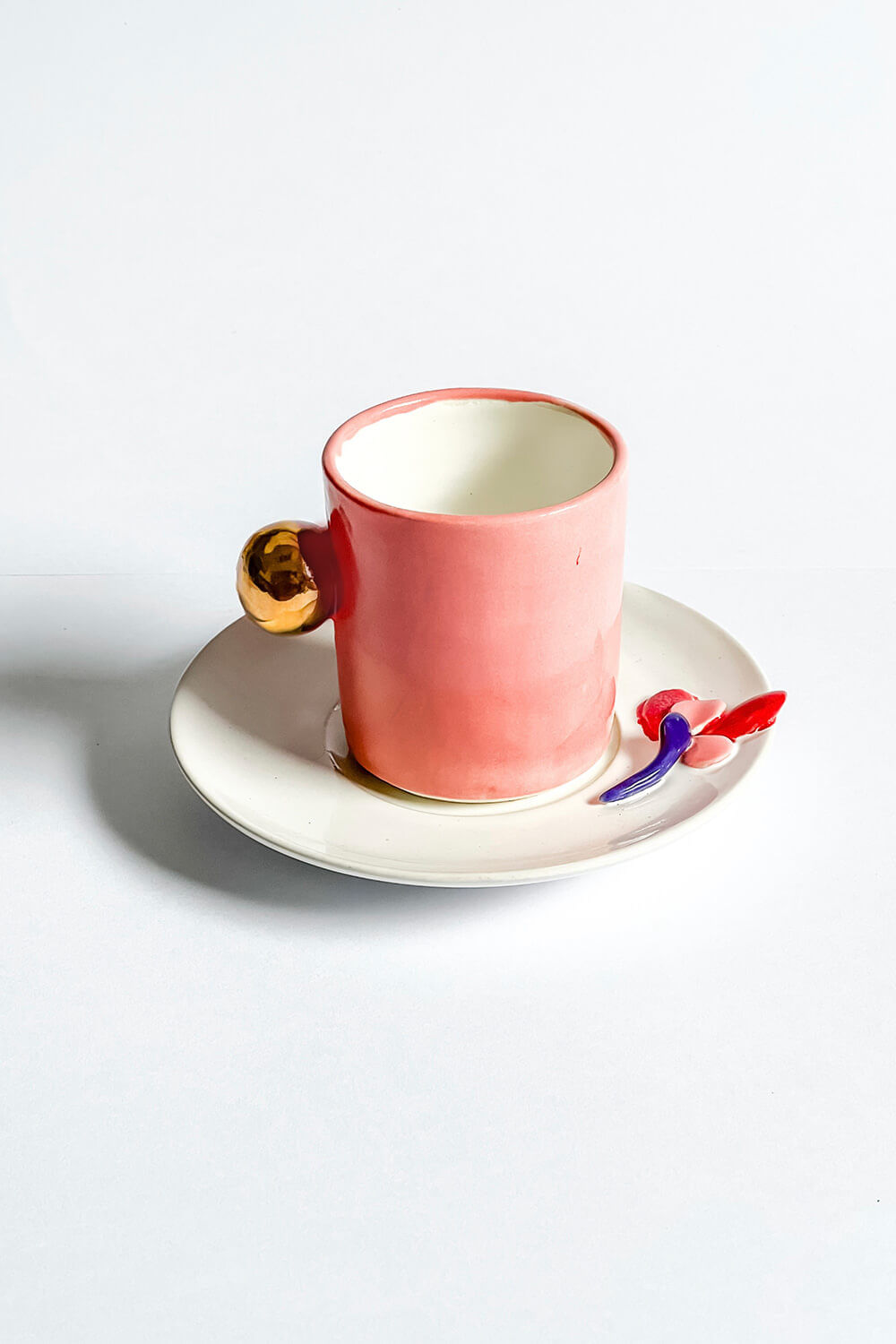 Xícara hana branco e rosa