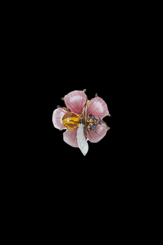 Anel summer hibisco rosa