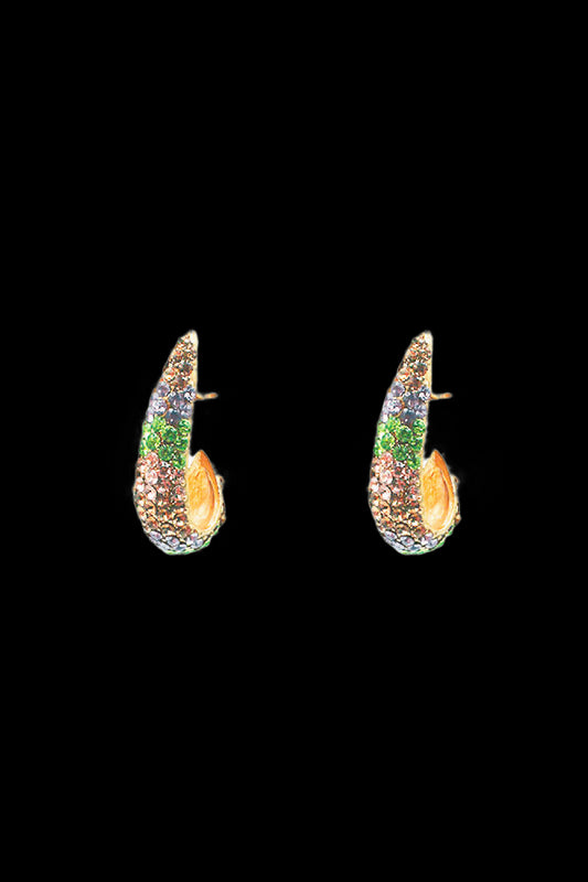 BRINCO ARGOLA CRAVEJADA COLORIDO