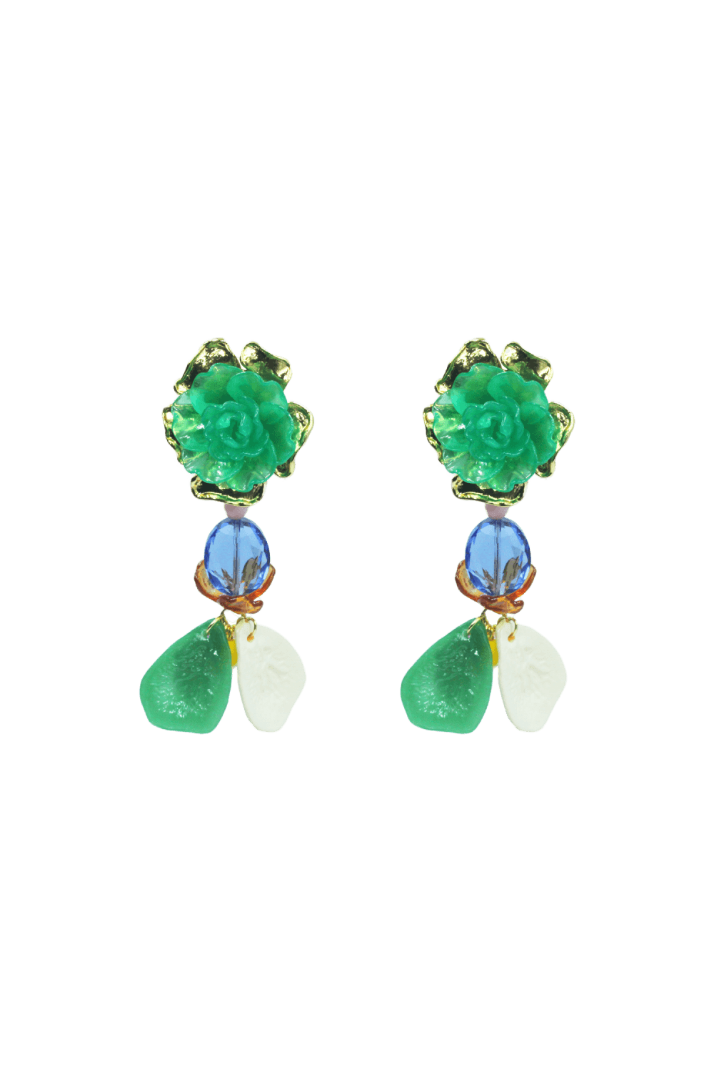 BRINCO FLORES E PÉTALAS VERDE