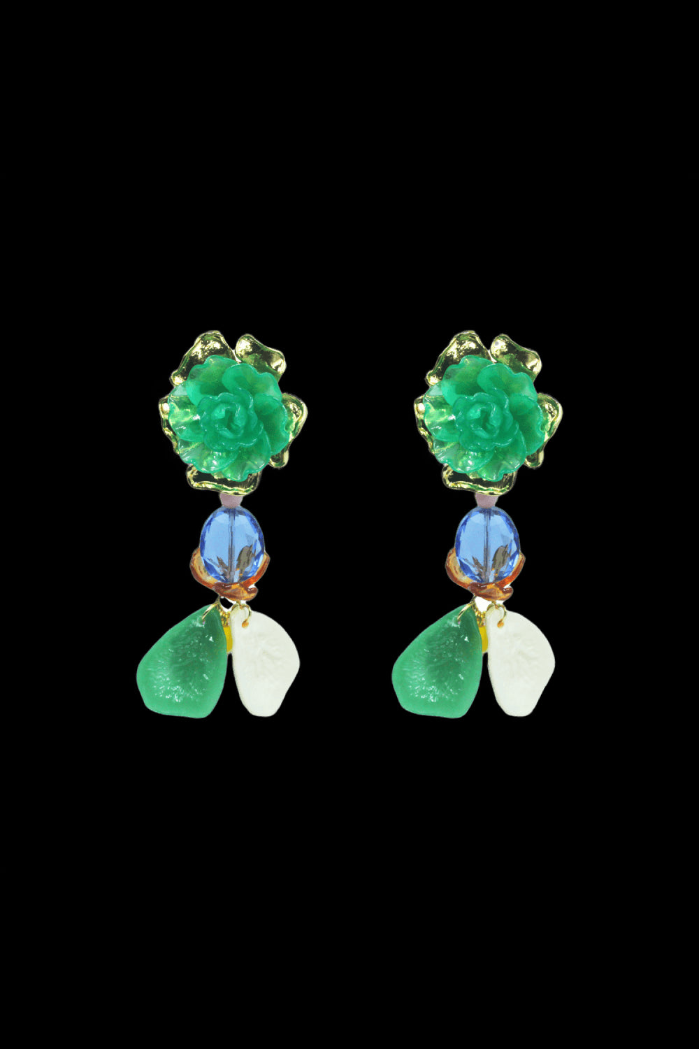 BRINCO FLORES E PÉTALAS VERDE