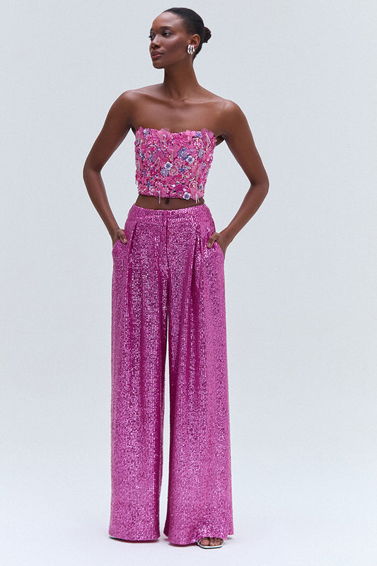 Calça paetê escape pink
