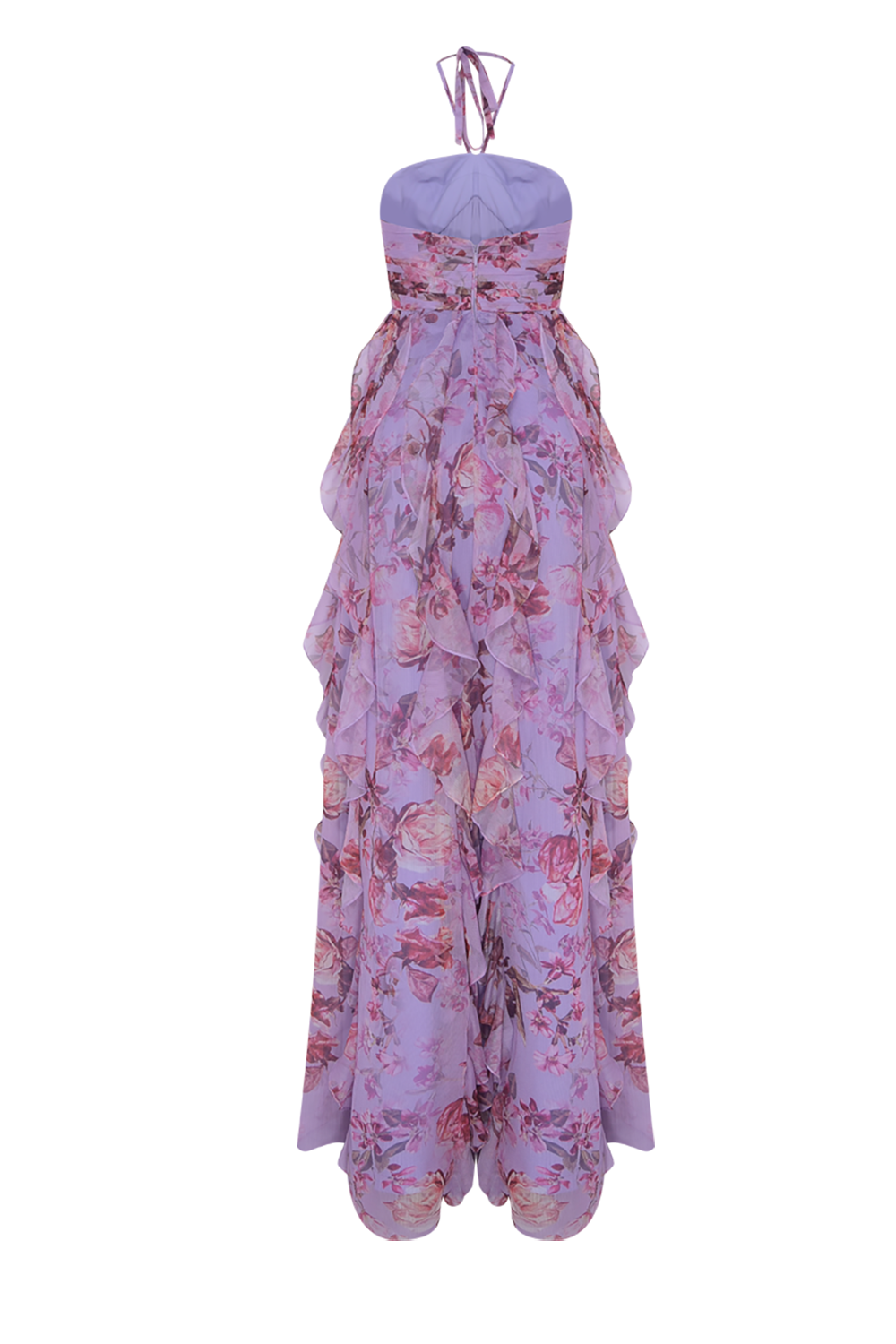 VESTIDO LONGO FLORAL PRIMROSE LILAS