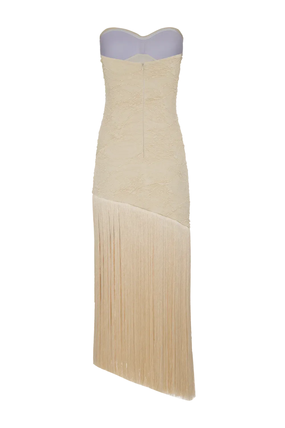 VESTIDO LONGO MALHA JACQUARD BEGE