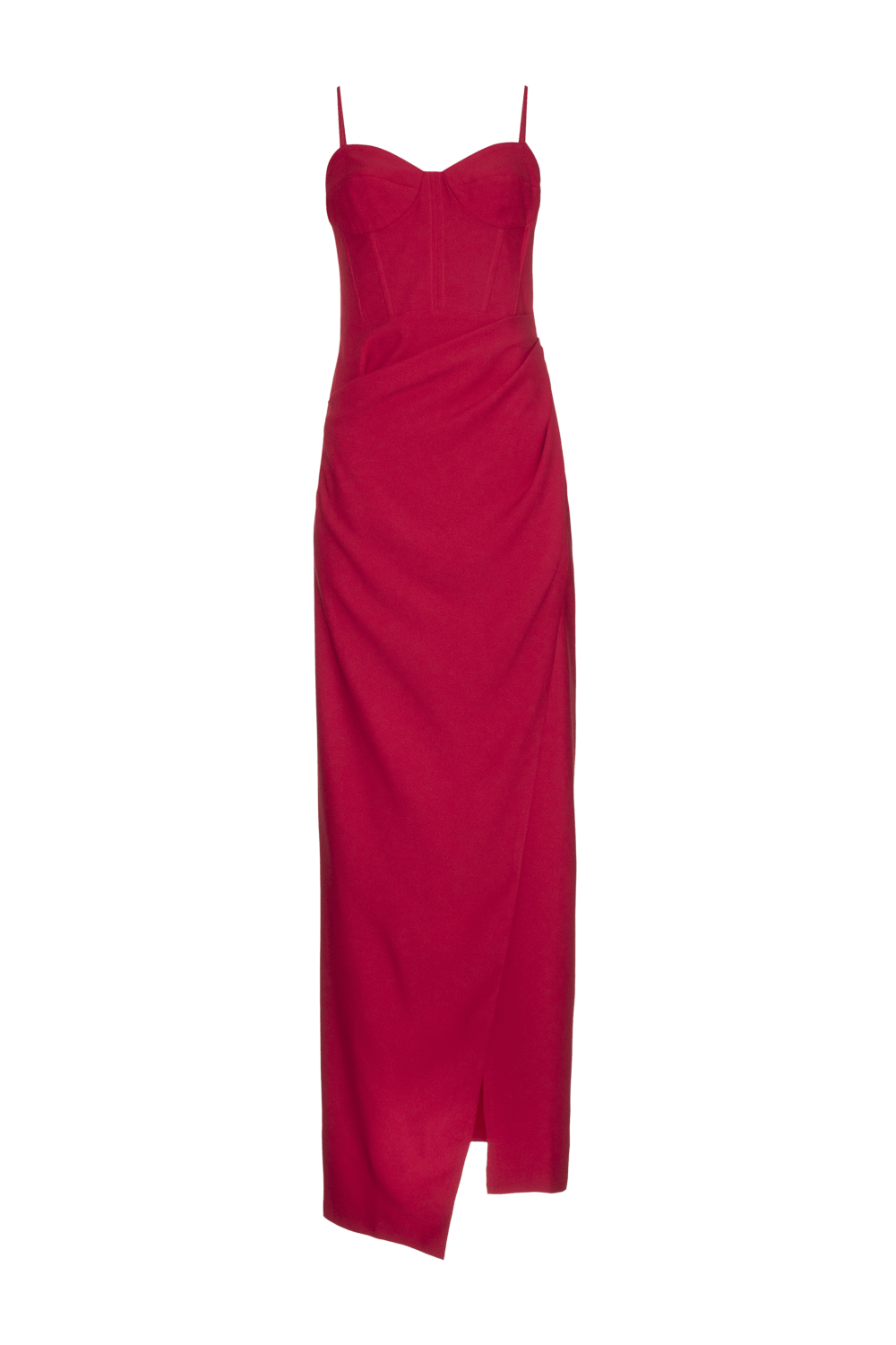 VESTIDO LONGO CREPE FRAMES VERMELHO